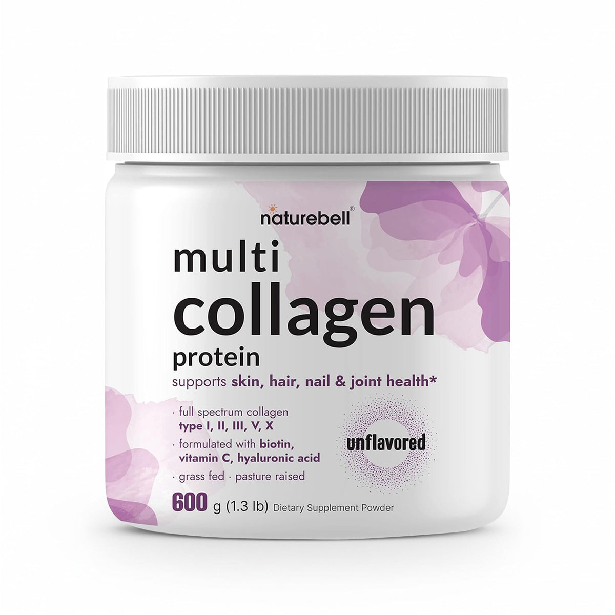 Hydrolyzed Collagen Peptides Protein Powder 600g Unflavored A6242