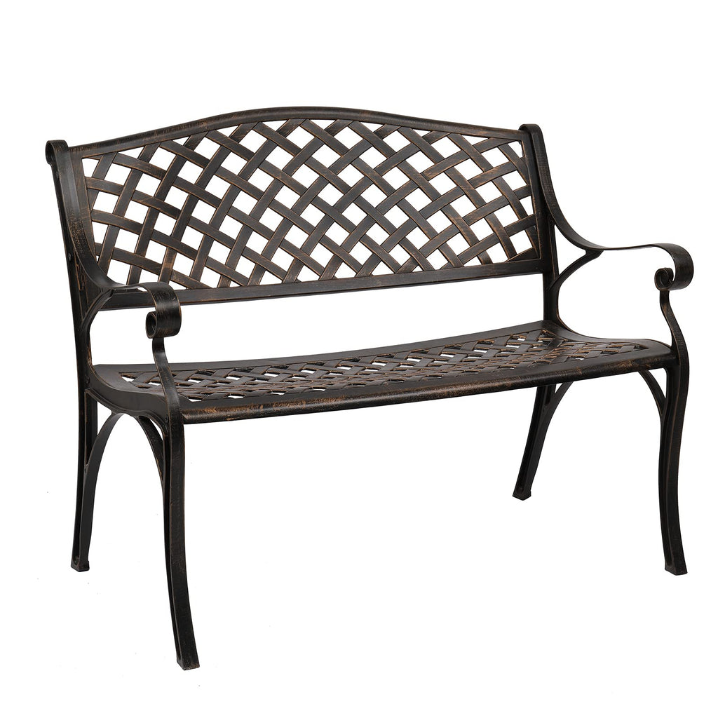 40.5" Anti-Rust Cast Aluminum Patio Garden Bench J341
