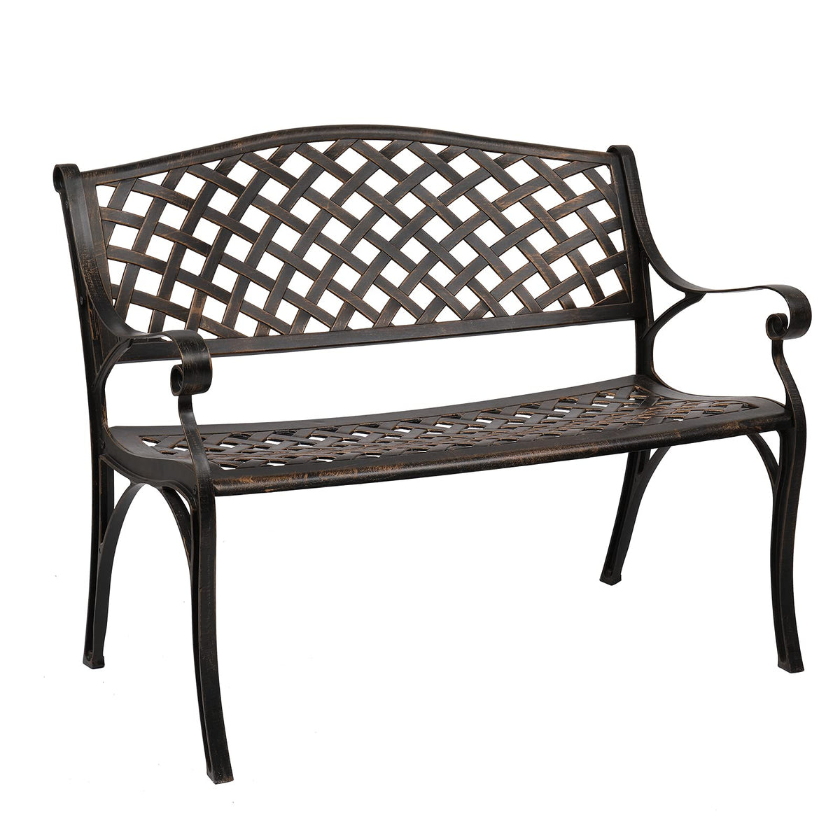 40.5" Anti-Rust Cast Aluminum Patio Garden Bench J341