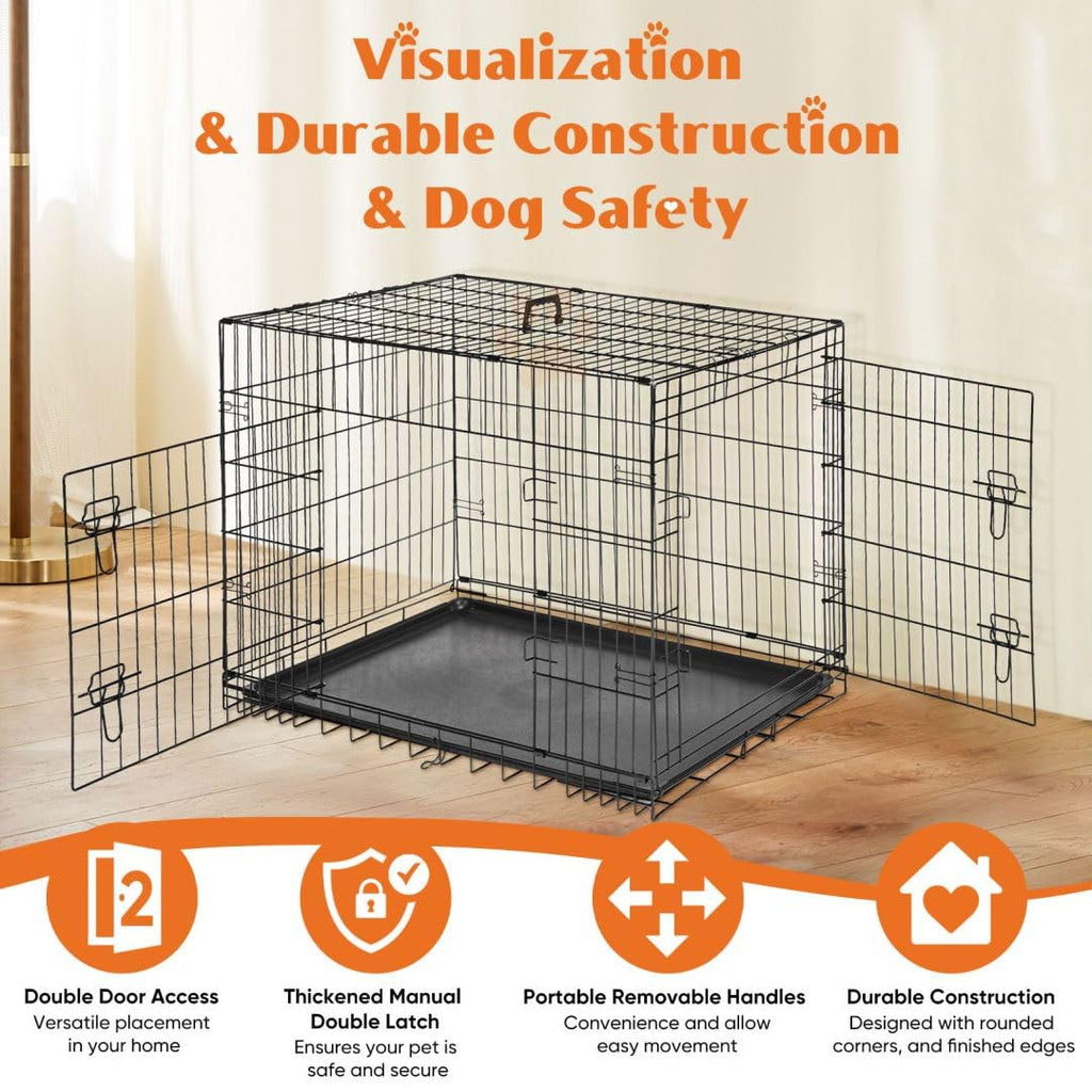 36 Inch Metal Dog Crate Kennel with Divider Panel U37810