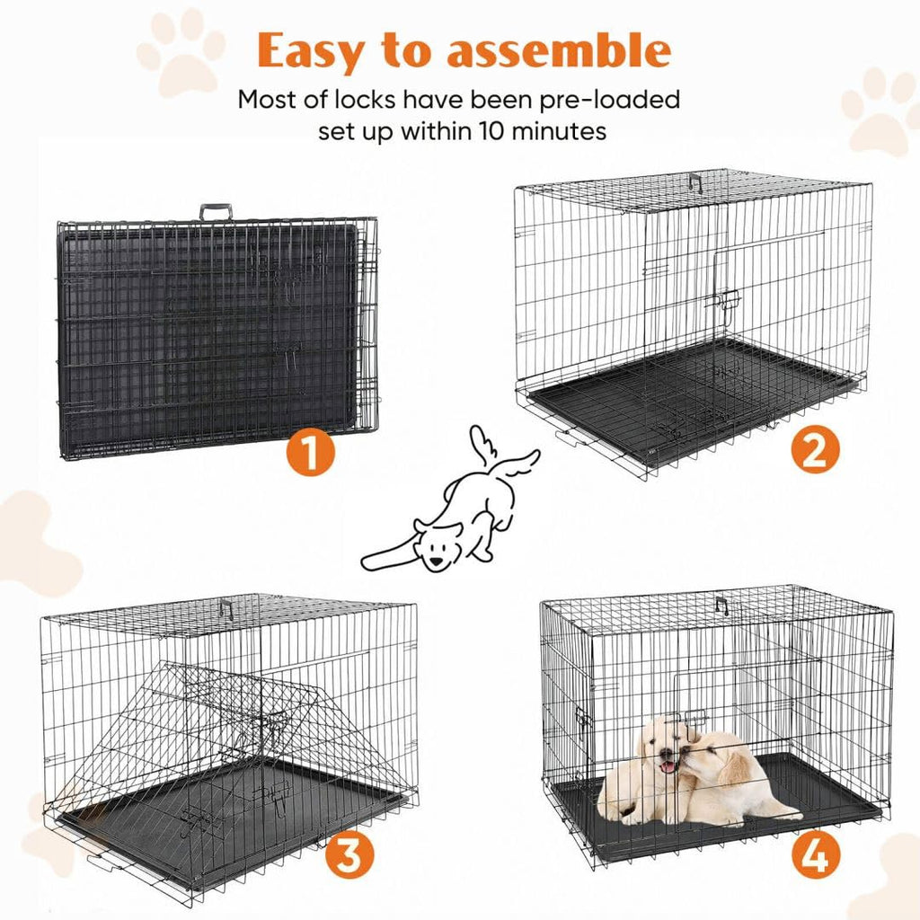 36 Inch Metal Dog Crate Kennel with Divider Panel U37810