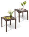 Aluminum Outdoor Side Table Set of 2 F4817