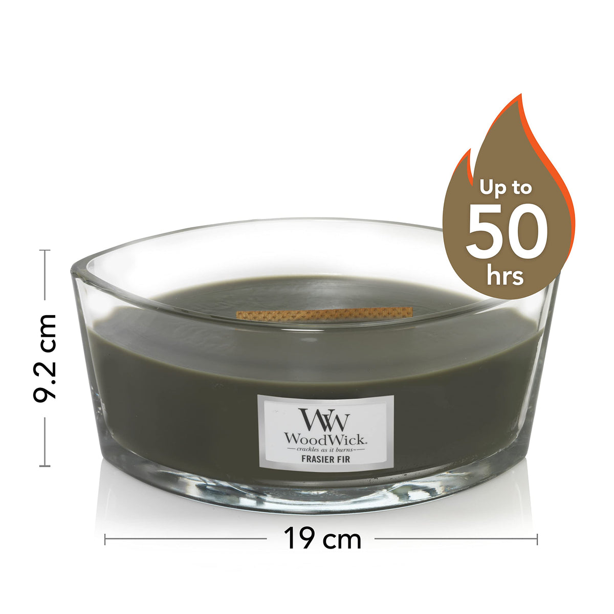 Scented Candle, 16oz Soy Blend Wax Wood Wick U246662
