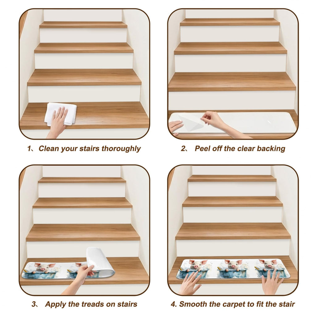 Non Slip Carpet Stair Treads 7 Pack 8"x30" N75055