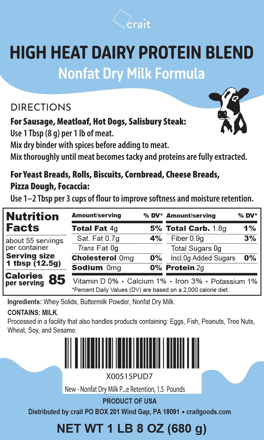 Nonfat Dry Milk Powder 1.5 Pounds S18471