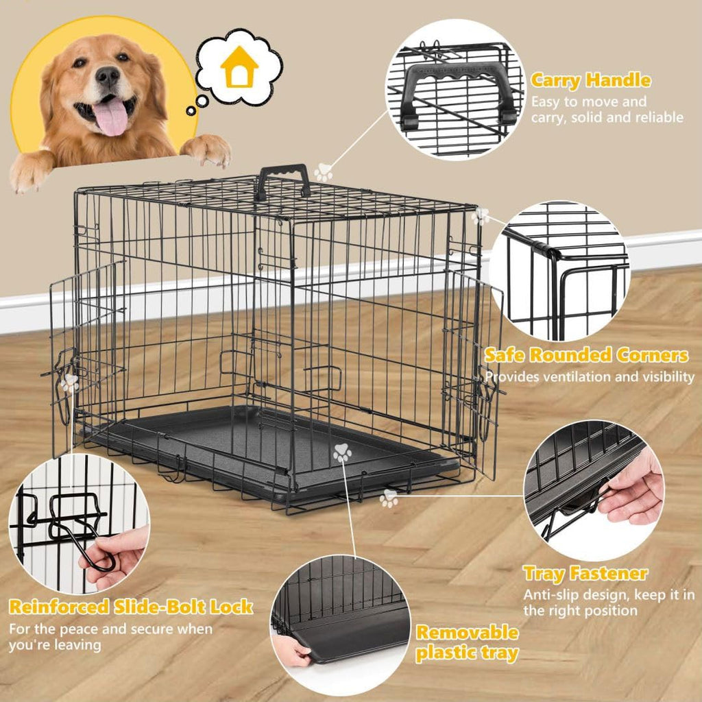 36 Inch Metal Dog Crate Kennel with Divider Panel U37810