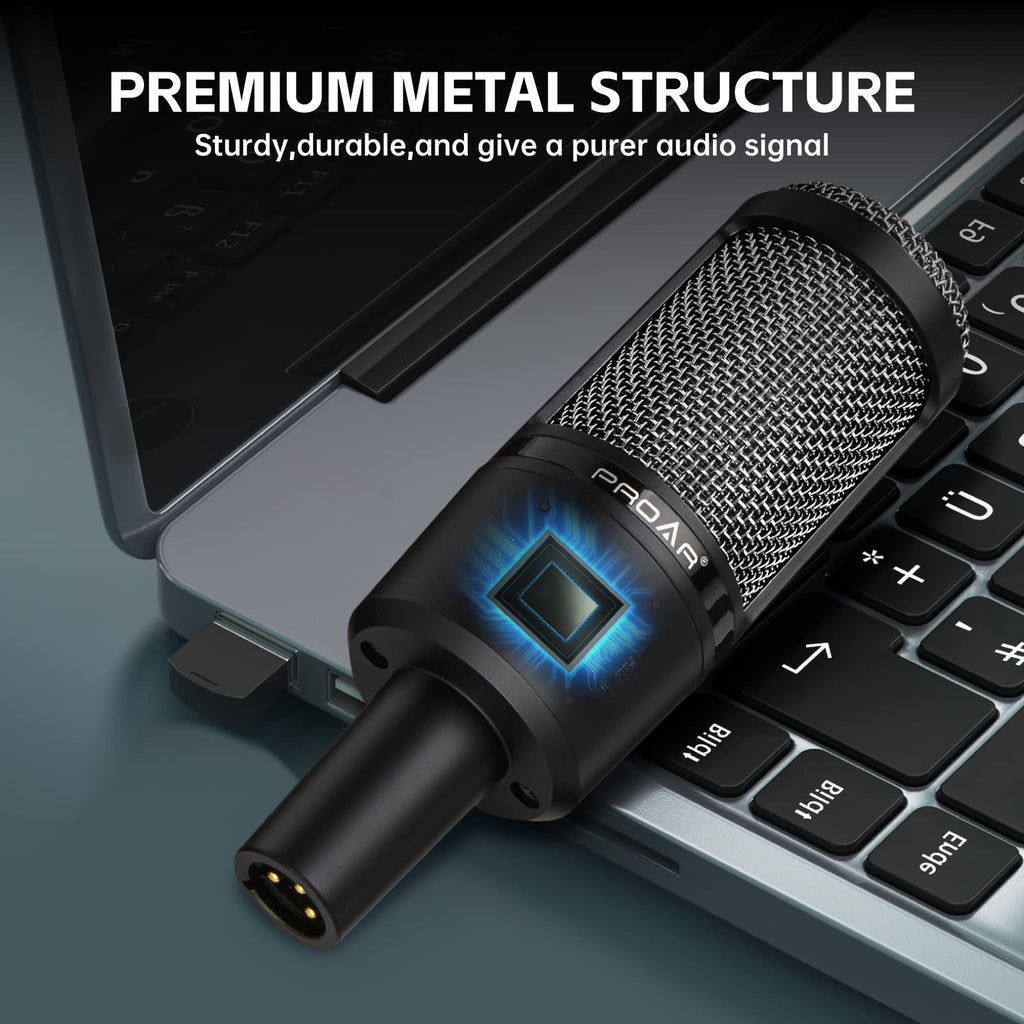XLR Cardioid Condenser Podcast Microphone with Desktop Stand A843252