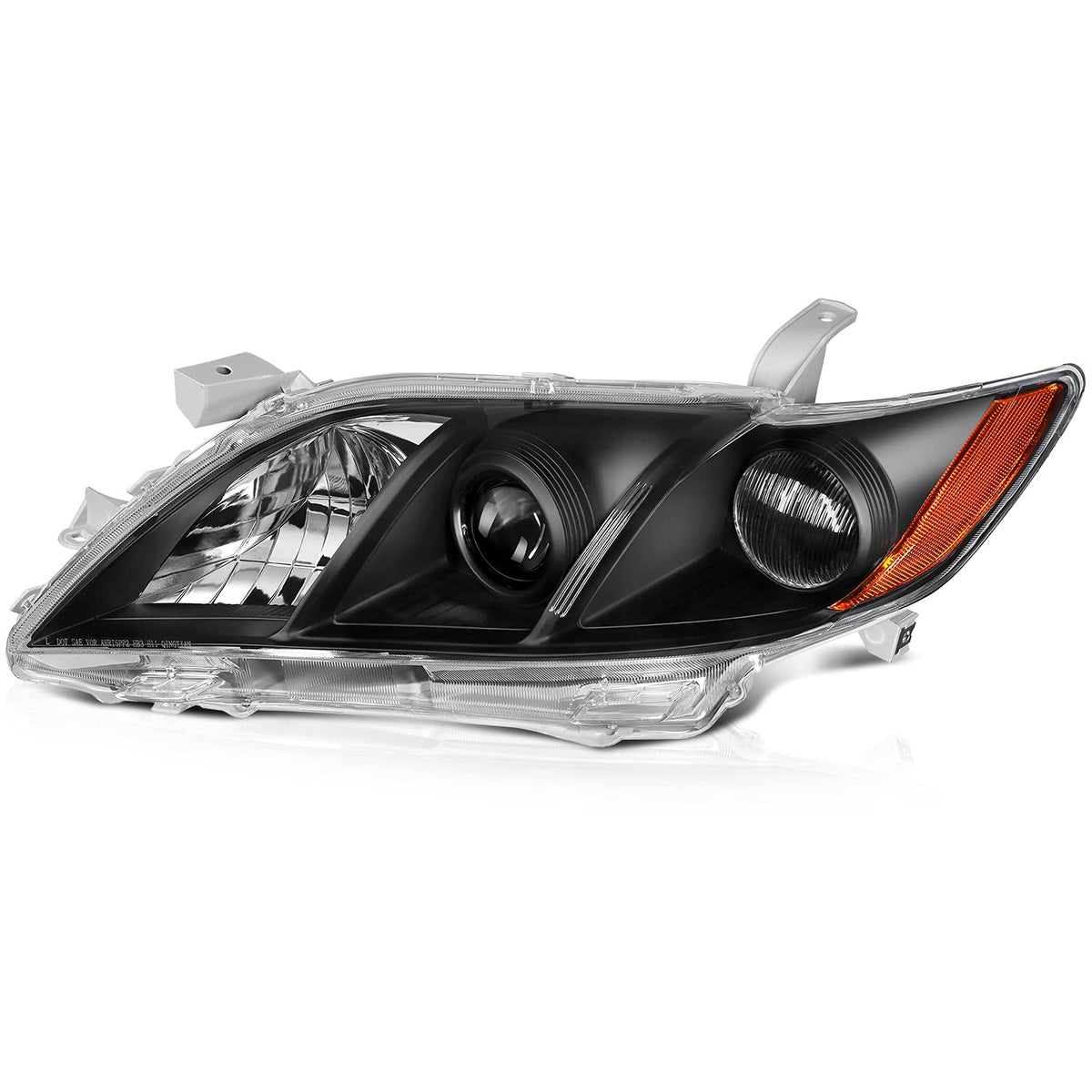 Black Housing Amber Reflector Clear Lens Headlights Assembly Pair U714132