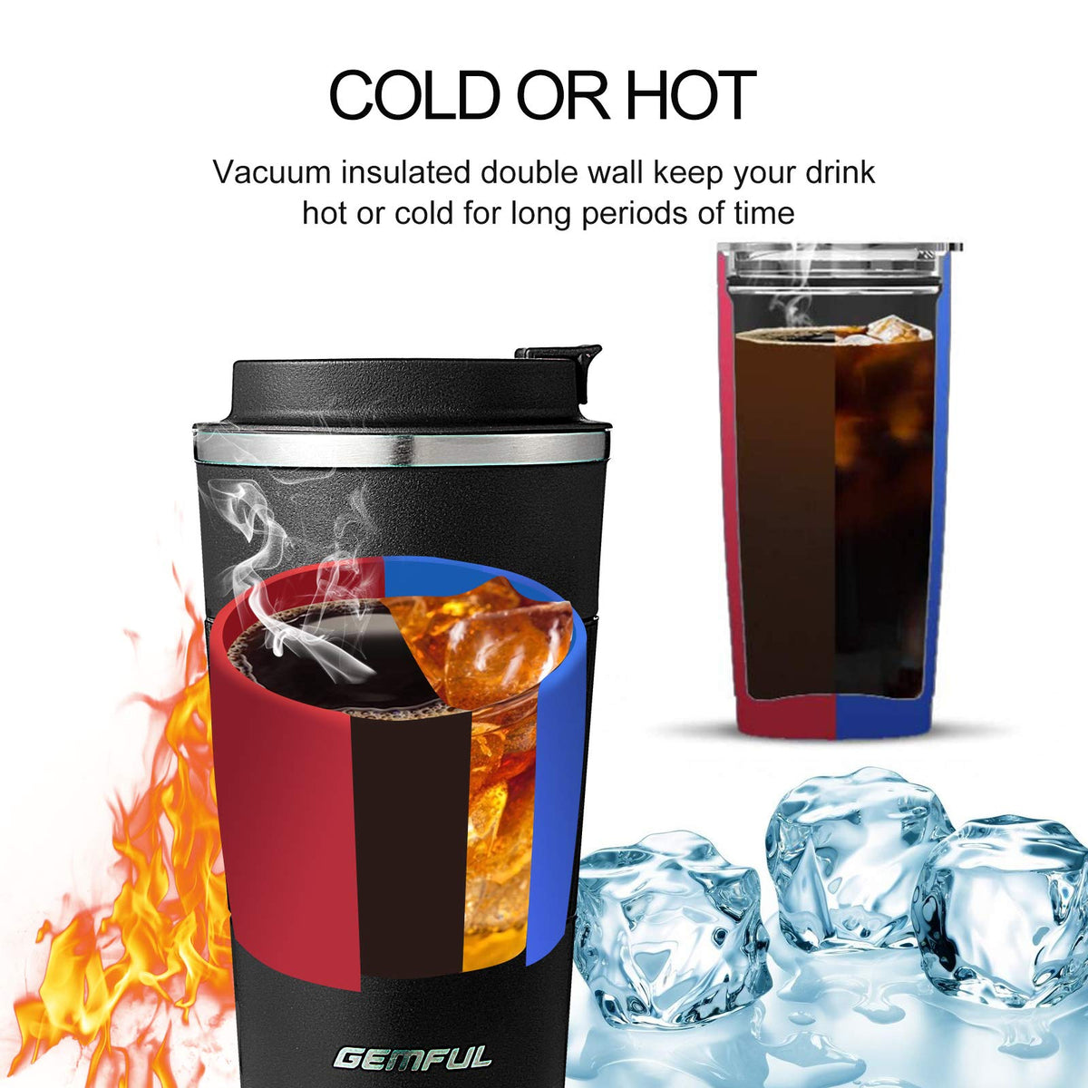 2 Pack 17oz Insulated Travel Coffee Mug with Lid S994640