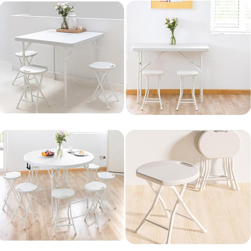 18 inch Portable Folding Plastic Stool with Steel Frame H913