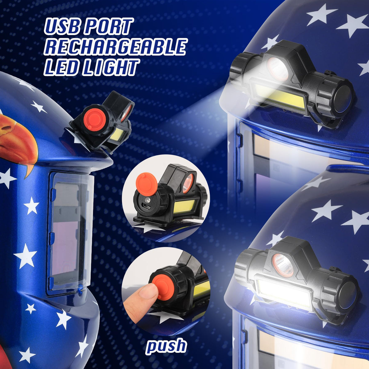 Auto Darkening Welding Helmet with LED Light W313