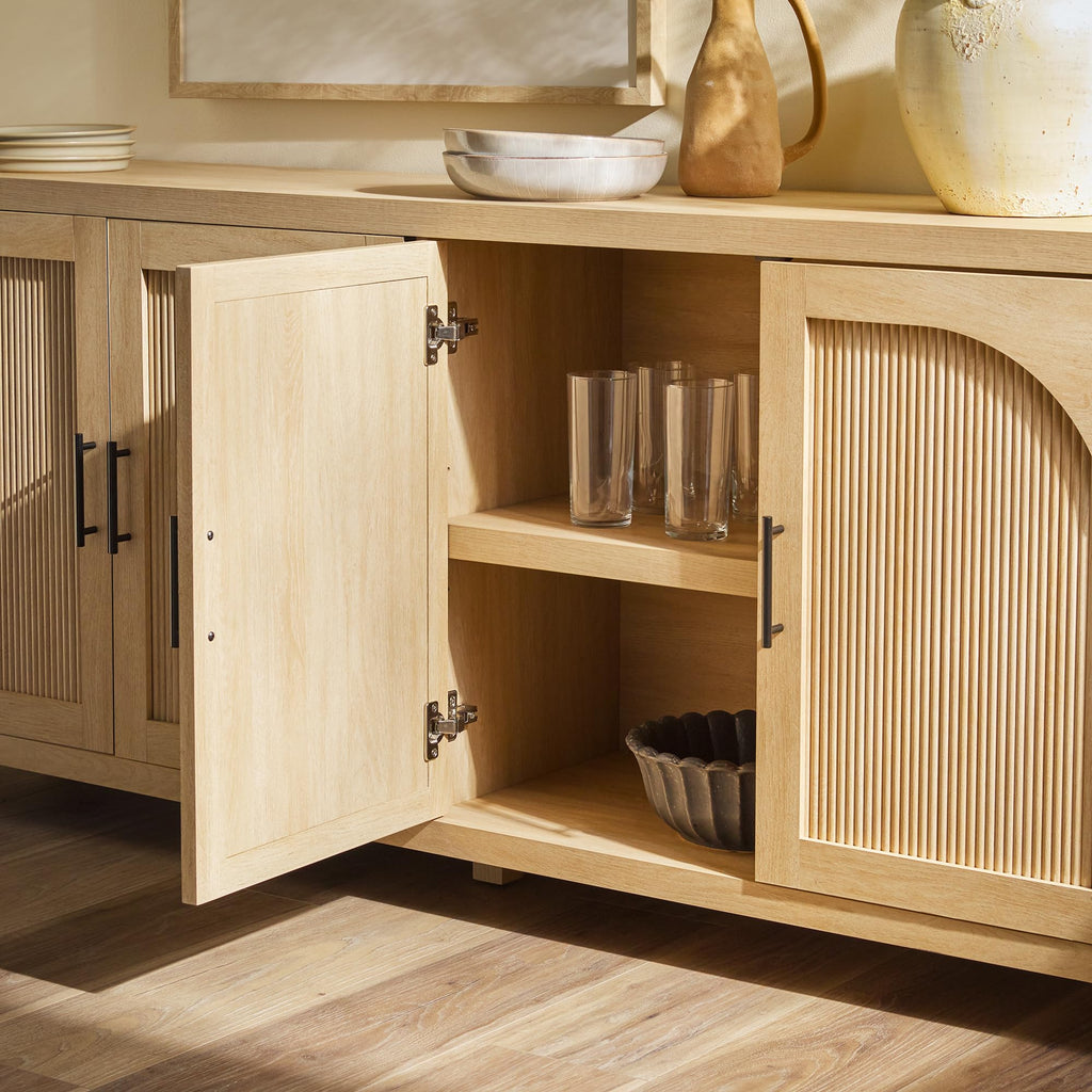 70 Inch Coastal Oak Sideboard Buffet D611987