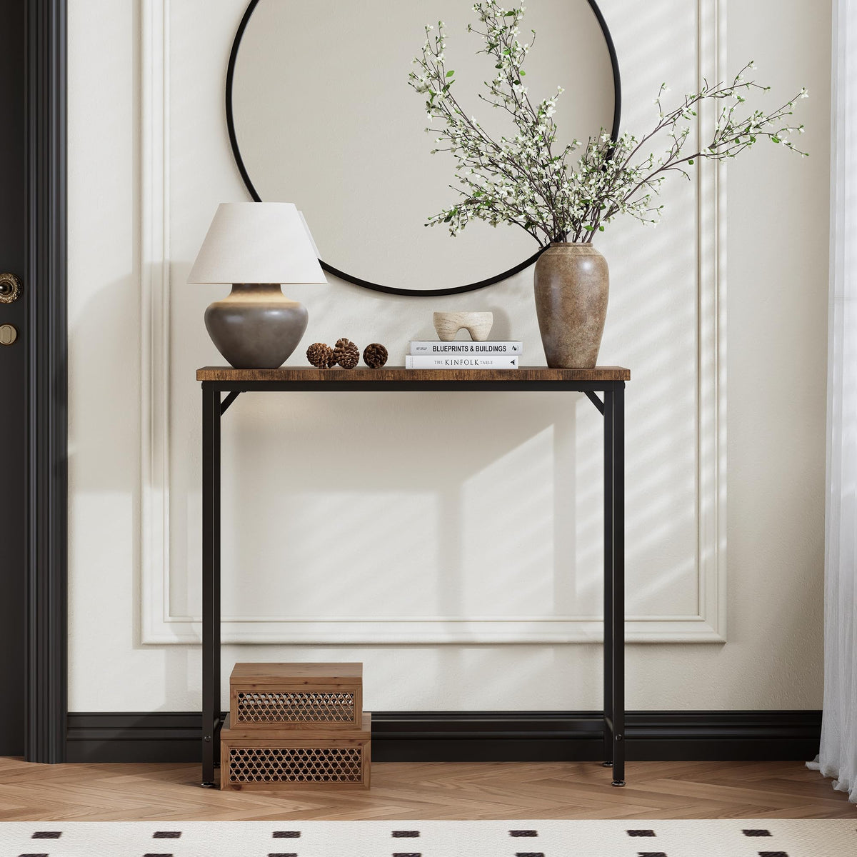 Brown Narrow Console Table O1090