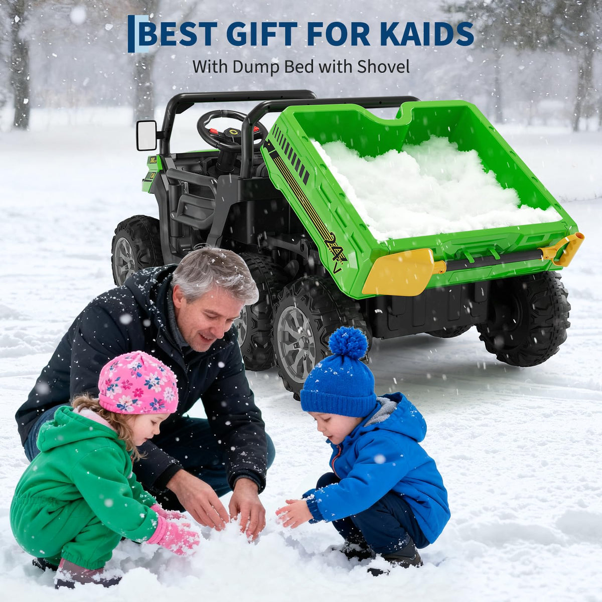 24V 2-Seater 6-Wheel Ride On Dump Truck with Remote Control A331