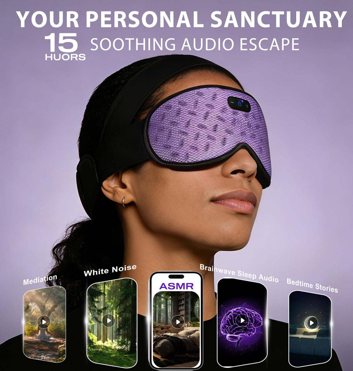 Bluetooth Sleep Mask Headphones with Hot & Cold Compress M364