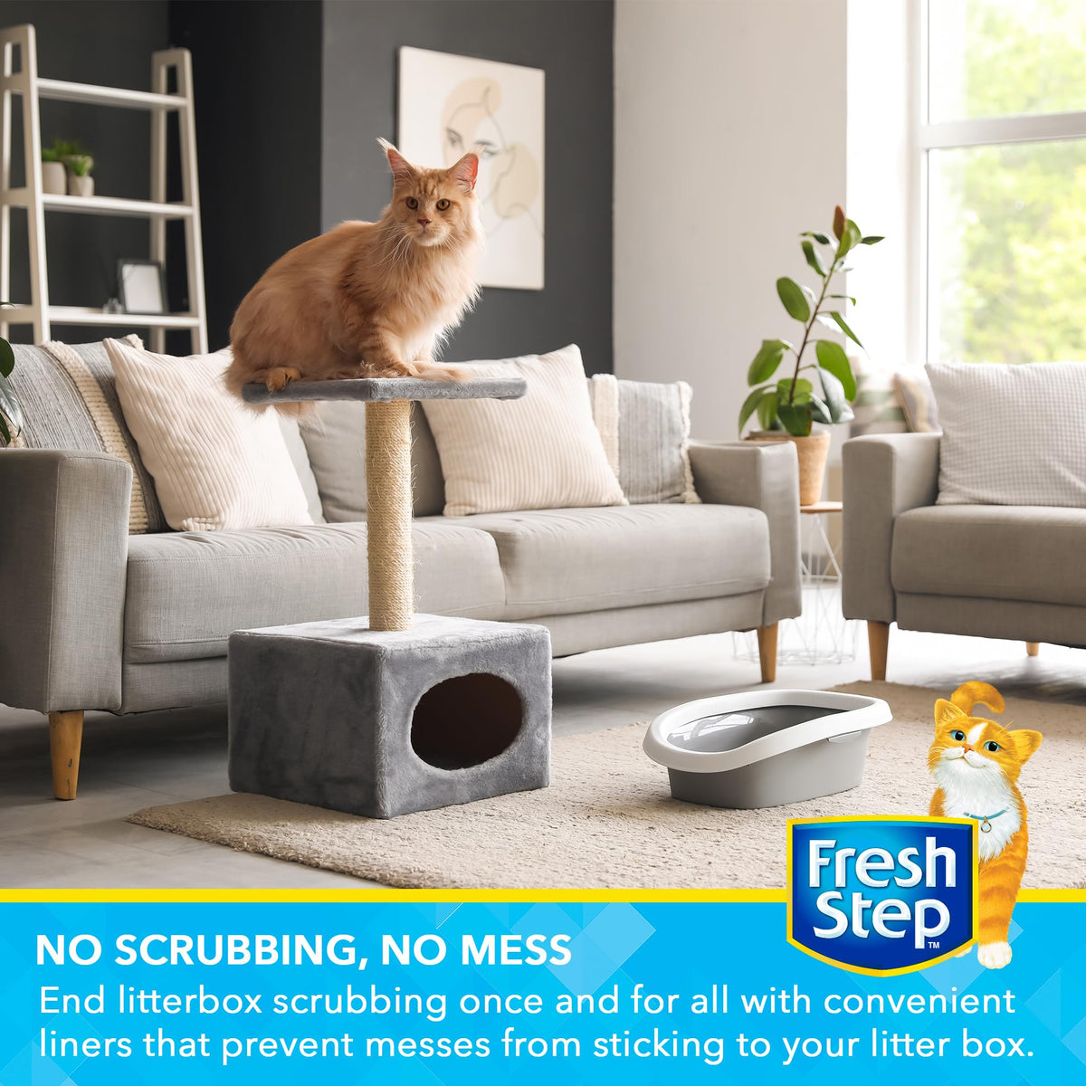 Unscented Drawstring Cat Litter Box Liners, 15 Ct D63232