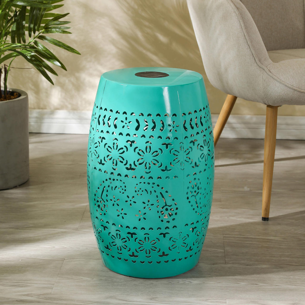 Teal Metal Patio Side Table M456753