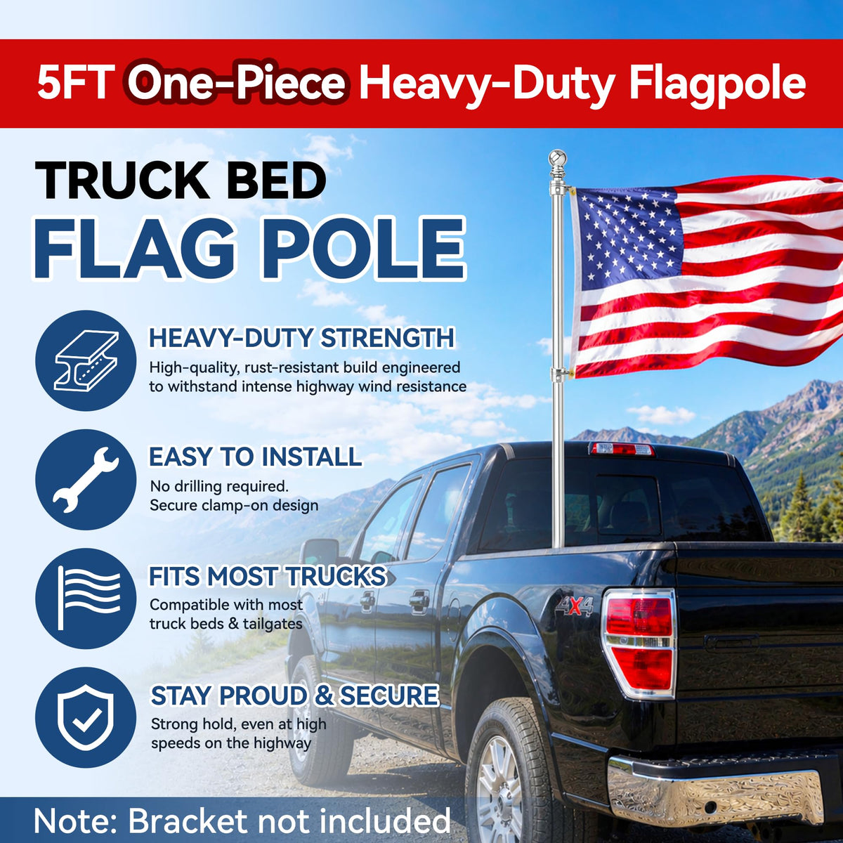 5FT One Piece Flag Pole V403