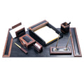 Wood & Leather Desk Set 8 Piece Q438