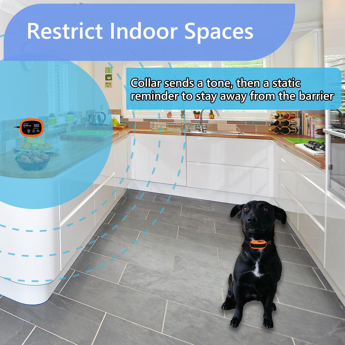 Wireless Indoor Electric Pet Barrier for 2 Dogs V688