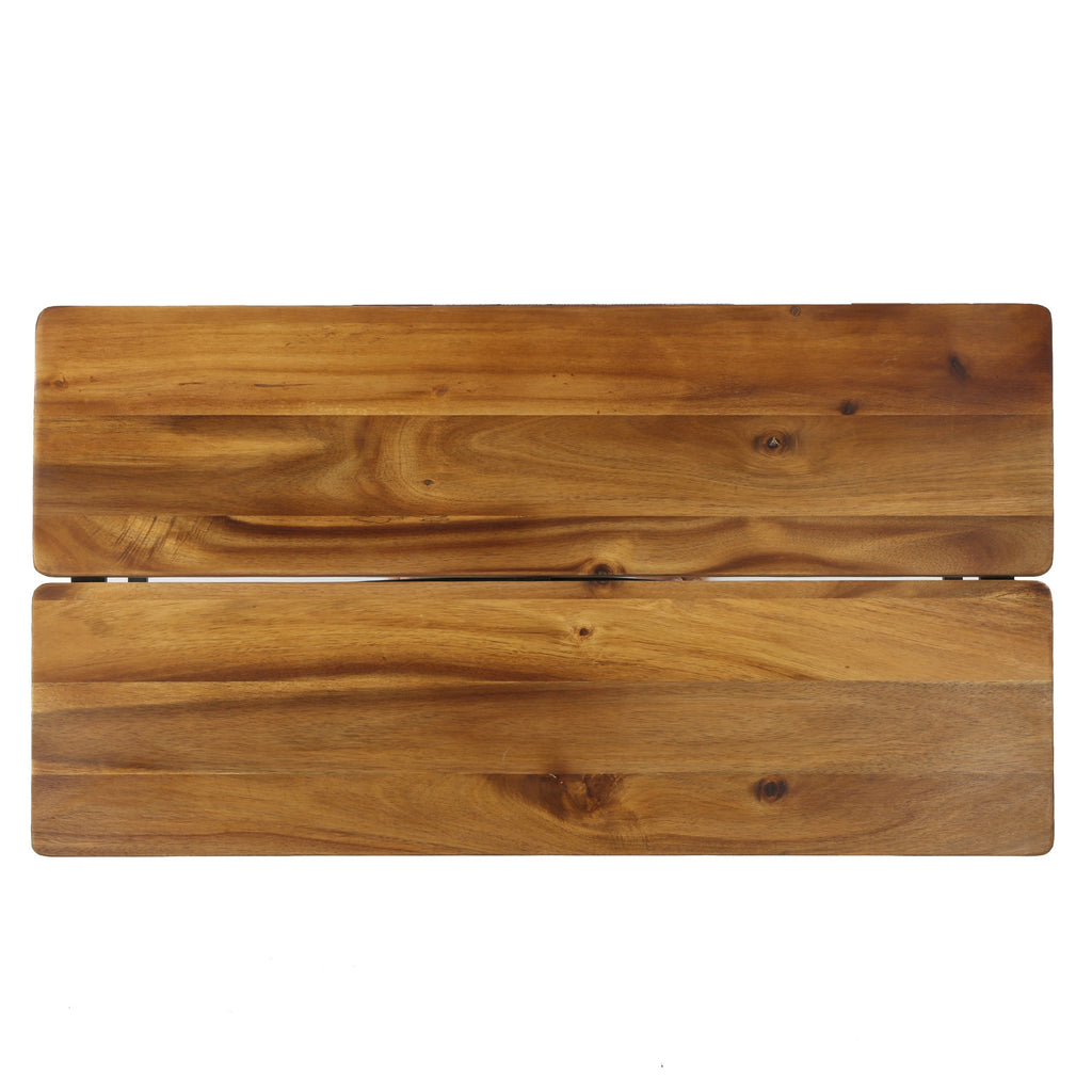 Acacia Wood Coffee Table with Iron Accents N735122
