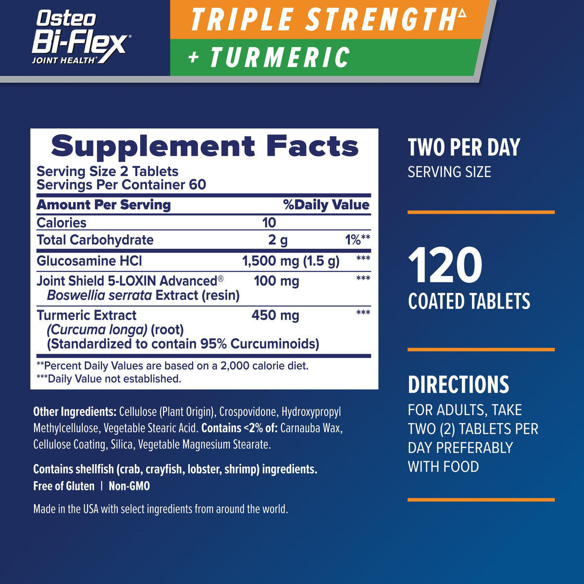 Glucosamine Turmeric Supplement, 120 Ct H56290