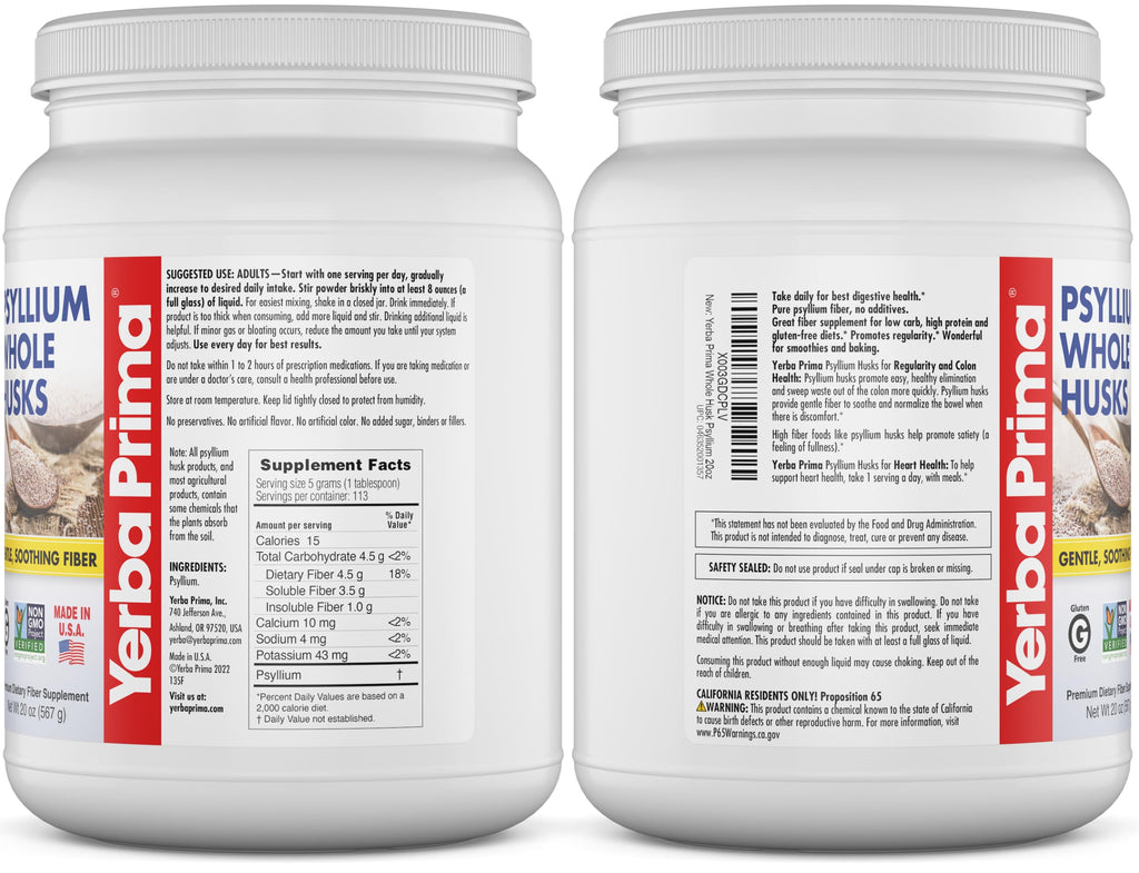 Psyllium Whole Husks Fiber Supplement 20oz J59034