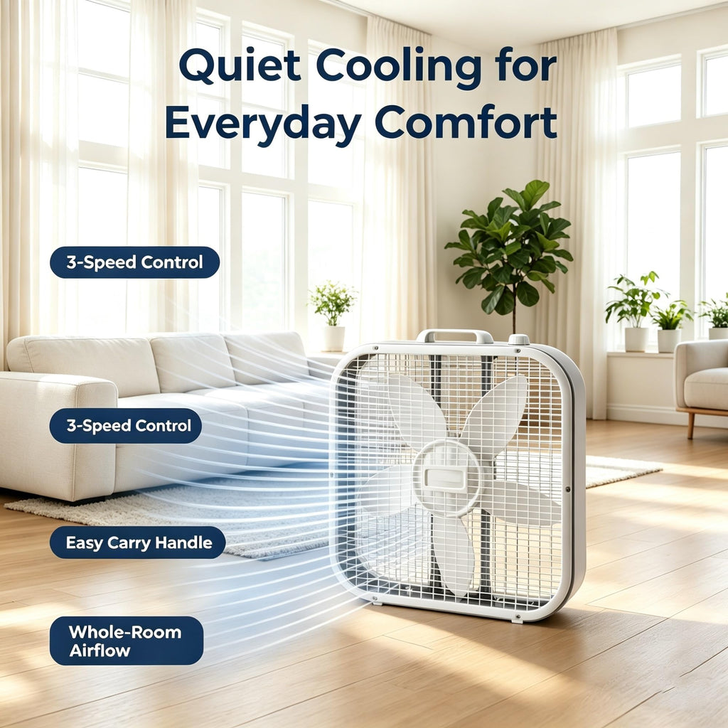 20 Inch 3 Speed Weather Resistant Box Fan C649630
