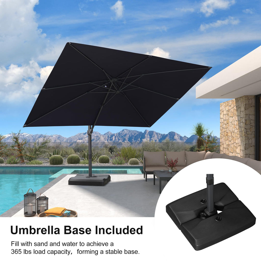 Navy Blue Cantilever Umbrella with Base I6812