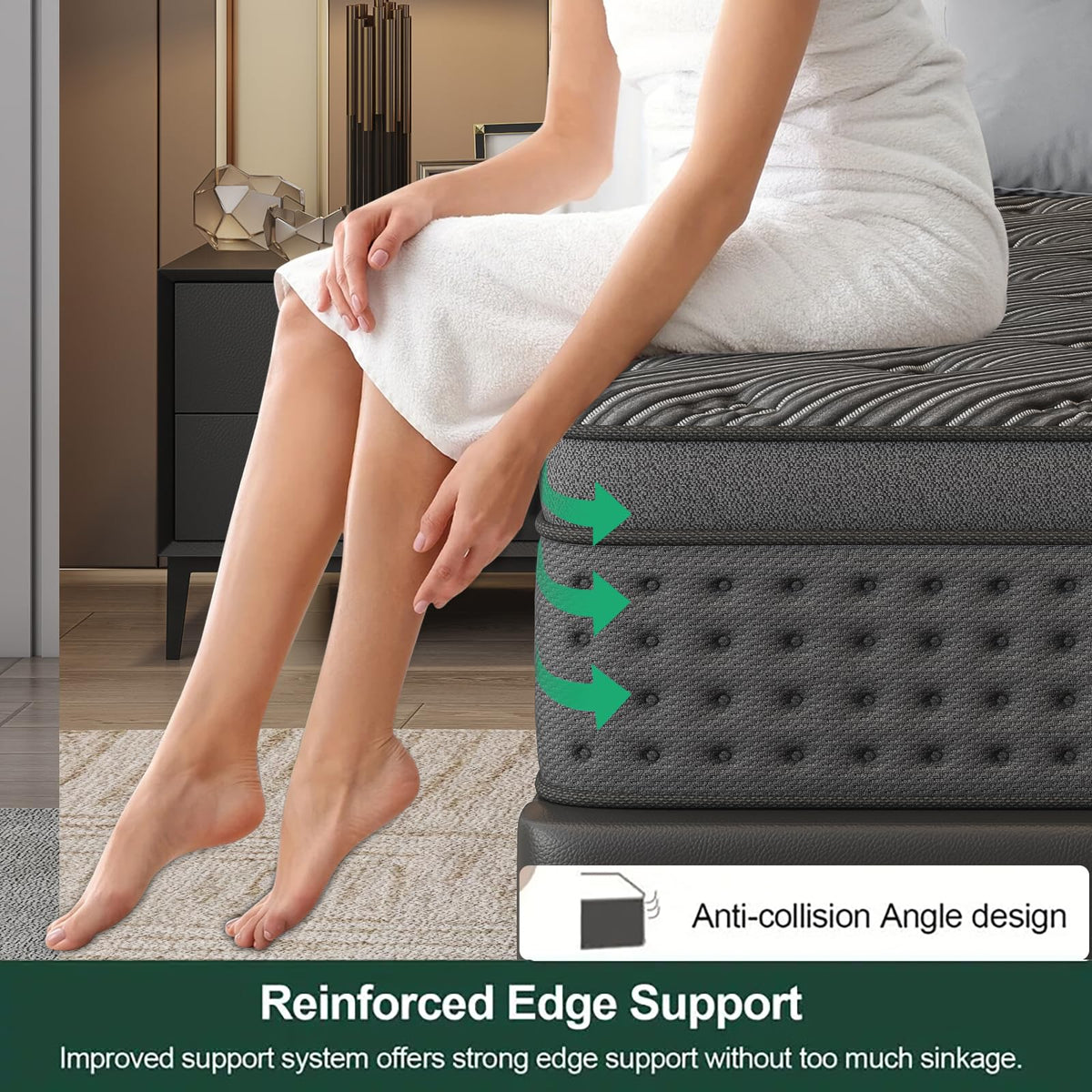 14 Inch Medium Firm Full Pocket Spring Hybrid Mattress V57232
