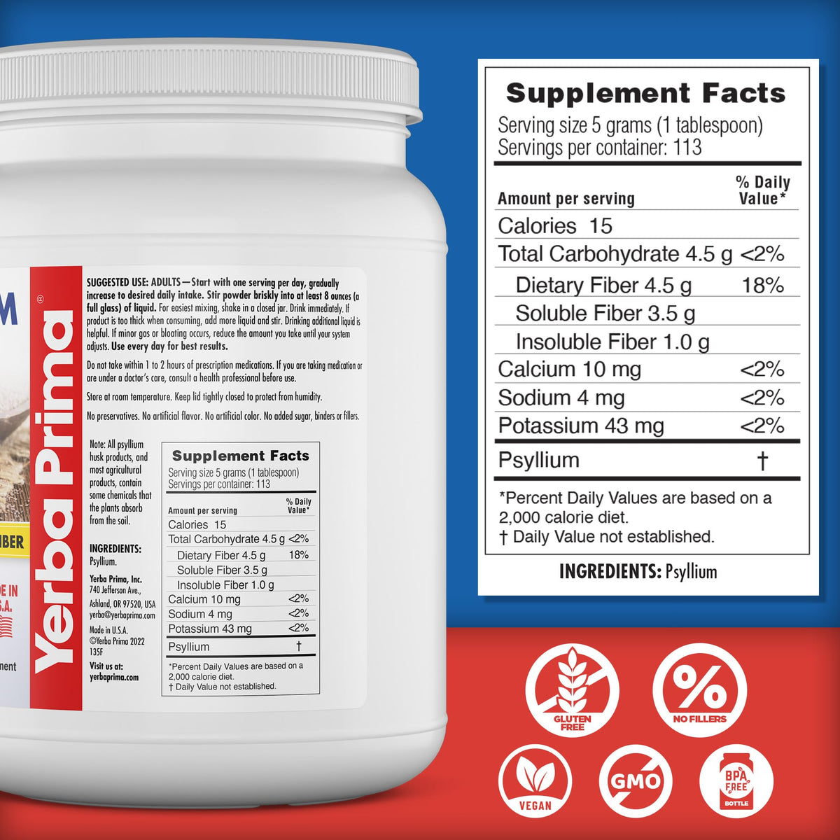 Psyllium Whole Husks Fiber Supplement 20oz J59034