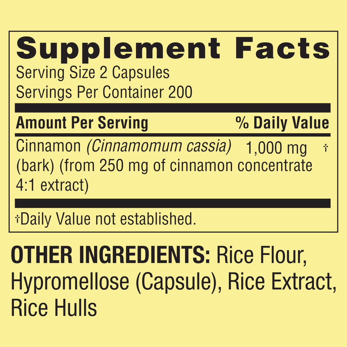 Cinnamon 1000 mg 400 Count Dietary Supplement T1743