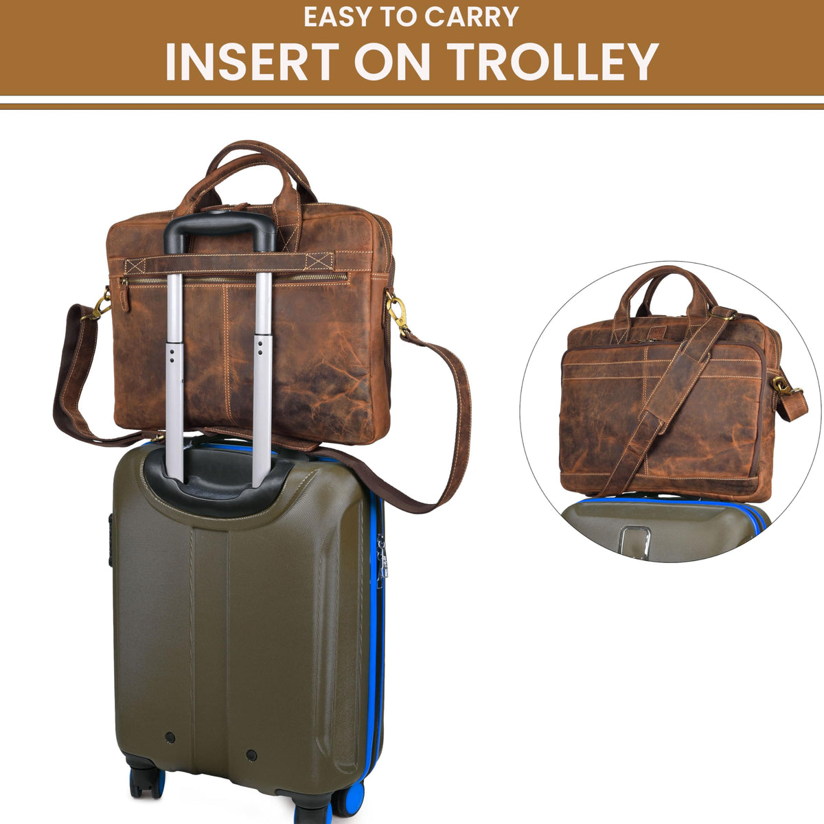 Full Grain Leather Messenger Bag V484