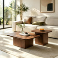 Nesting Coffee Tables Set of 2 Wood Square Y598