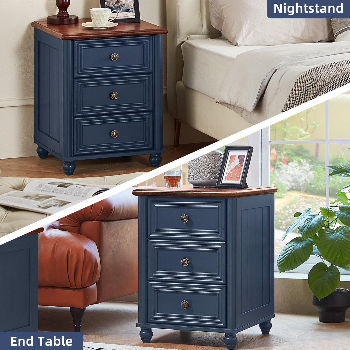 18" Night Stand with 3 Drawers P2583