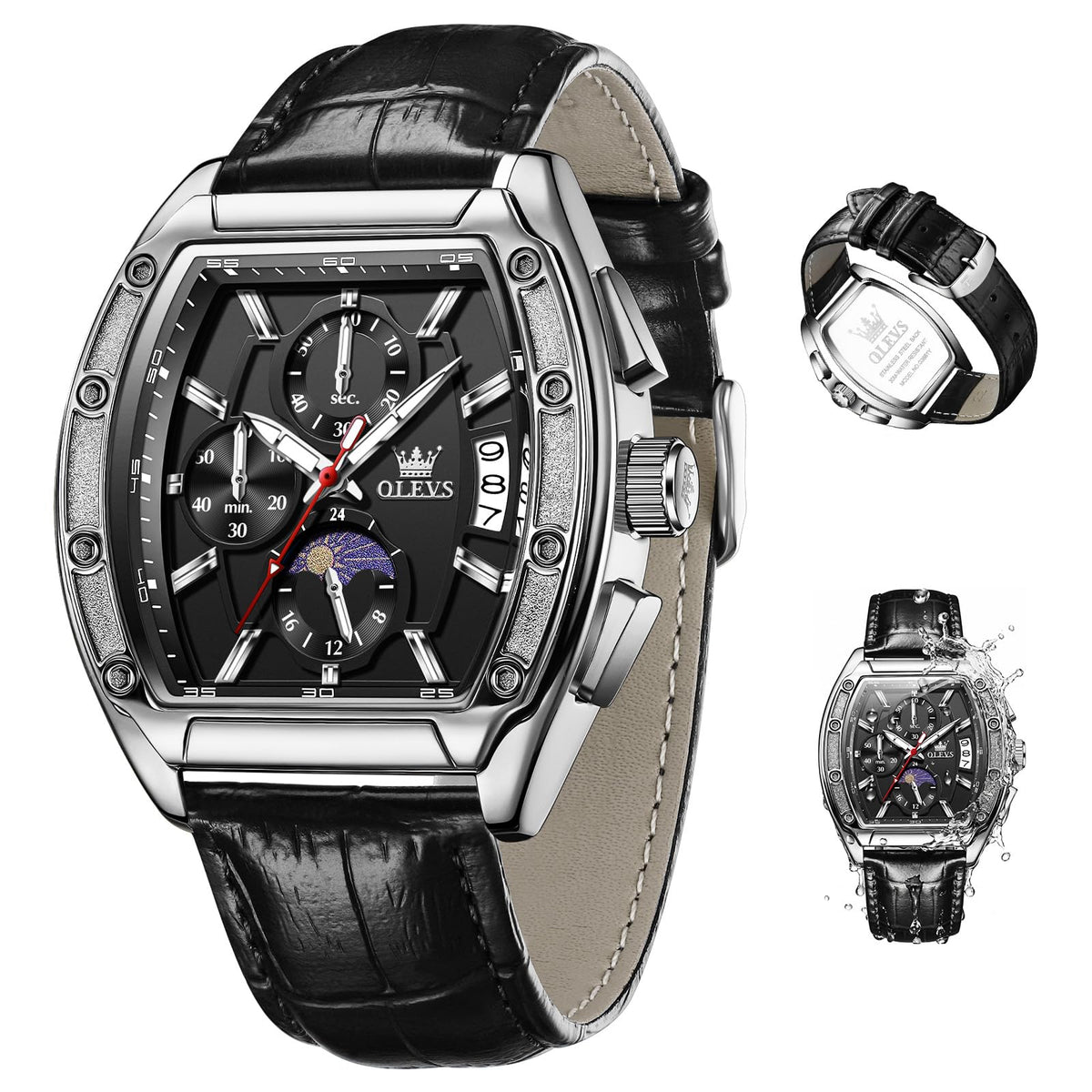 Men's Chronograph Moon Phase Waterproof Watch Y342