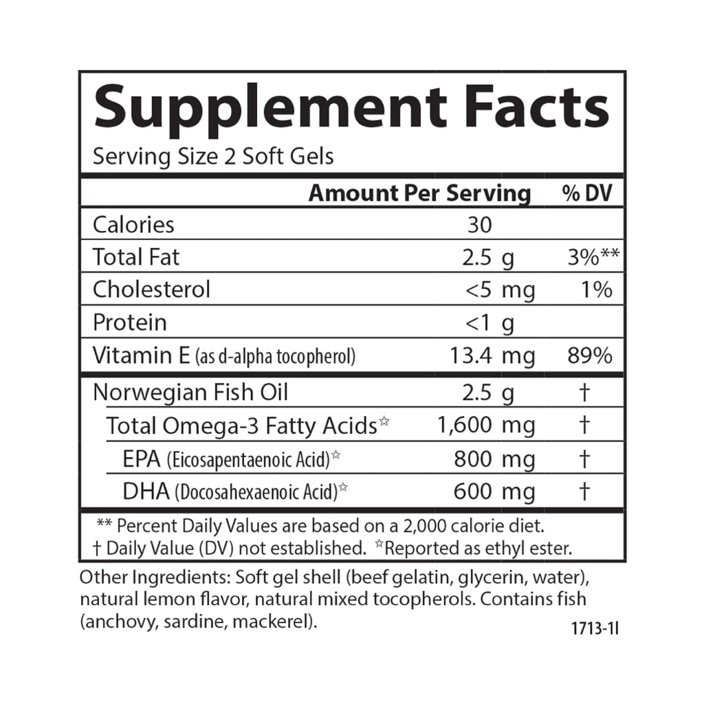 Omega-3 1600 mg Lemon Softgels Q414779