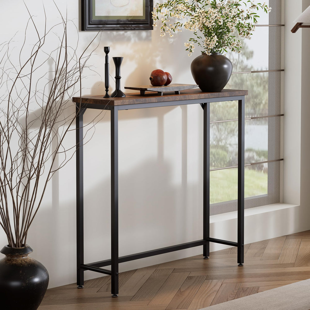 Brown Narrow Console Table O1090