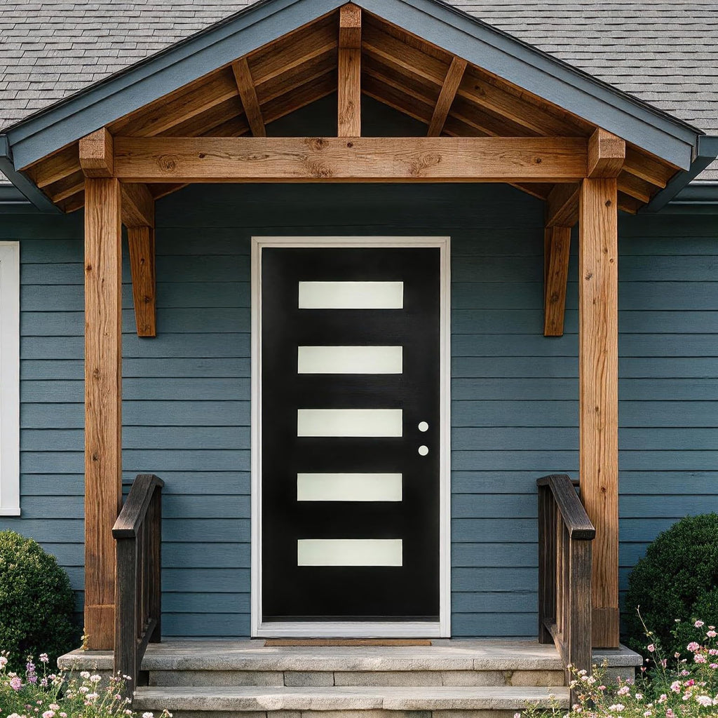 36" x 80" Left Hand Inswing Exterior Door with White Frame W779