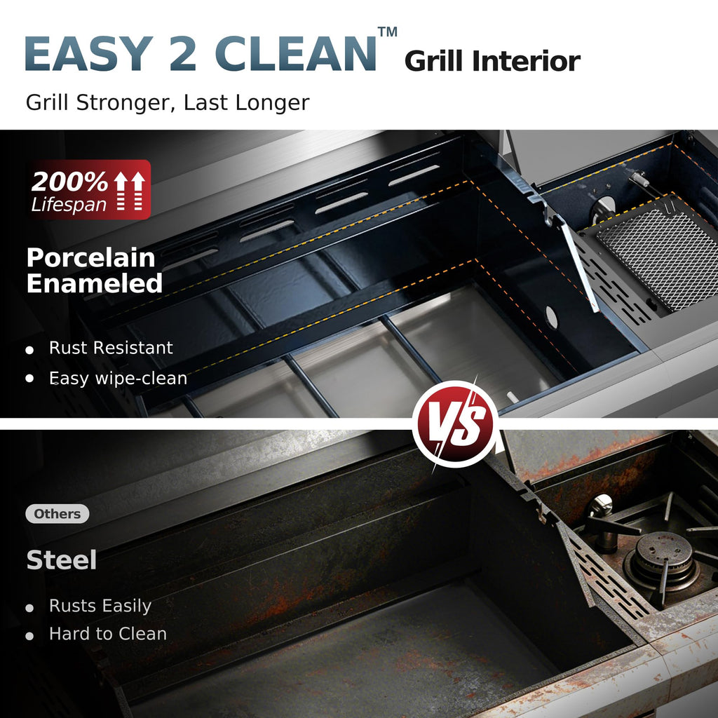 4 Burner Gas Grill with Infrared Side Burner K797696