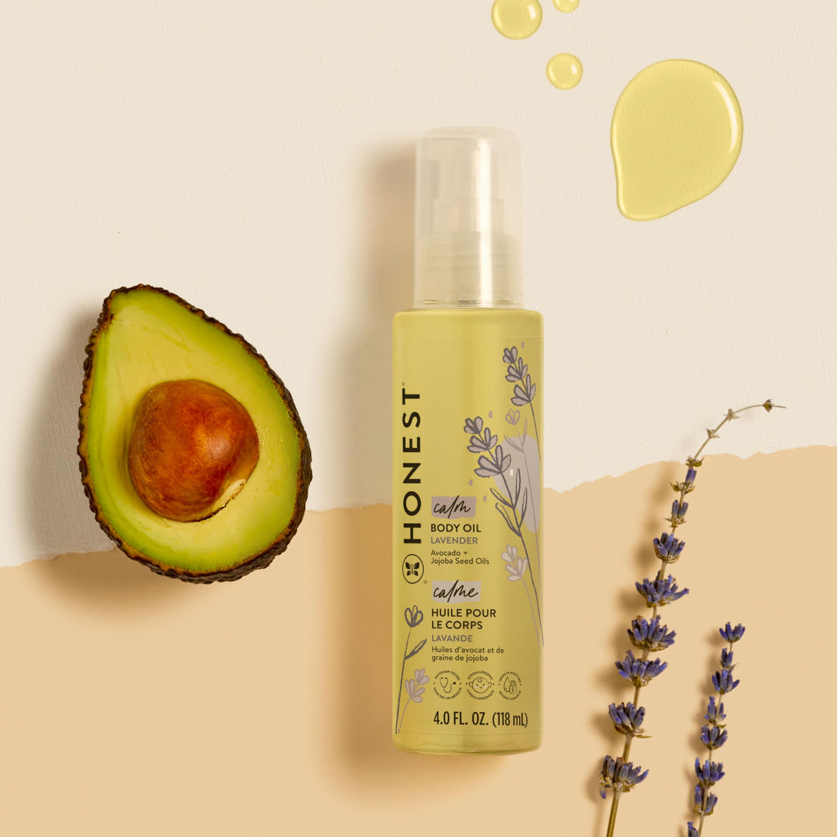 Hypoallergenic Lavender Infused Body Oil 4.0 fl oz C8941
