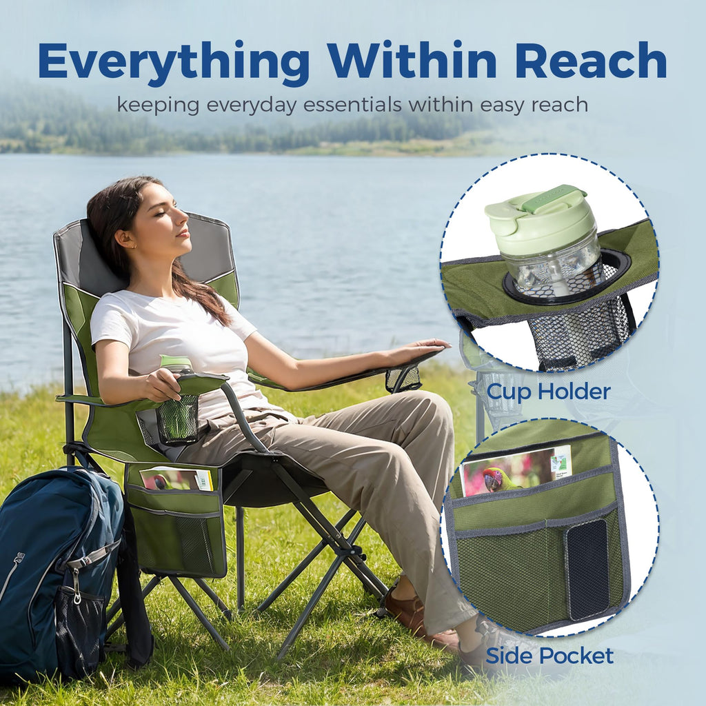 Oversized XL Camping Chair 2-Pack with Mesh Back, Green G5100
