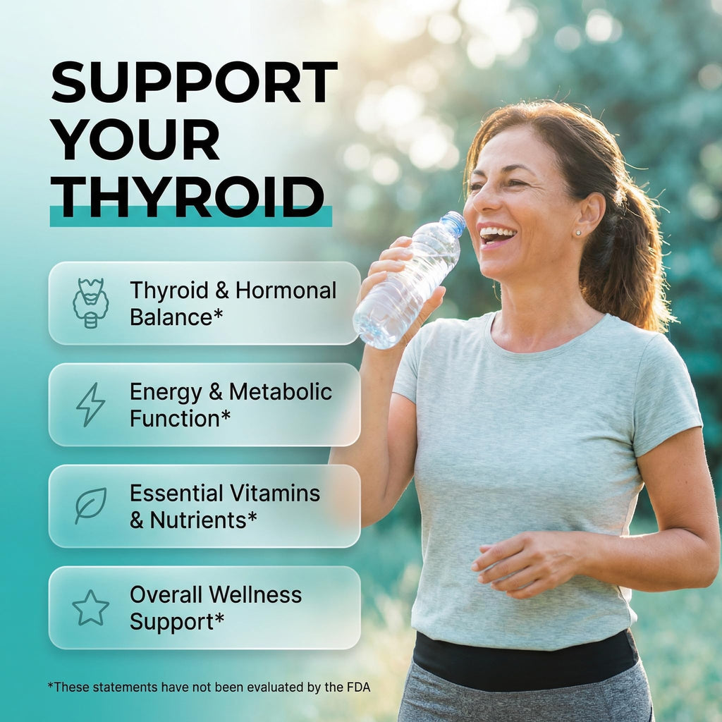 Thyroid Support Gummies Selenium Iodine Ashwagandha Turmeric Blueberry R46468