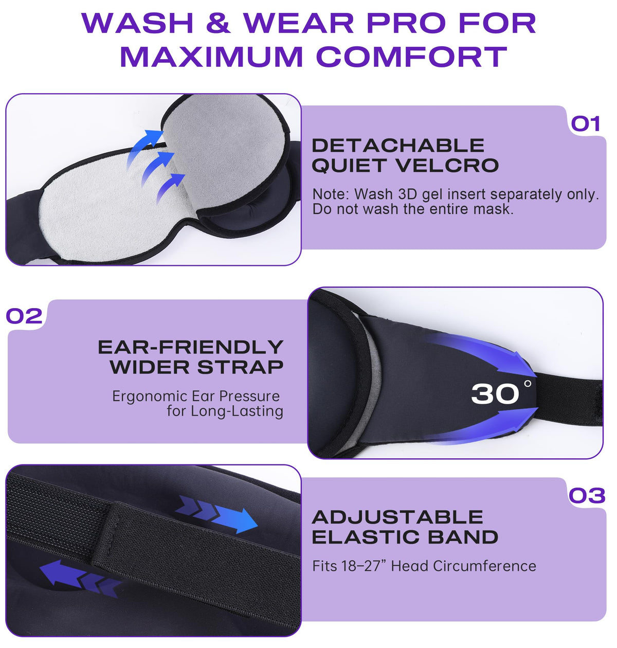 Bluetooth Sleep Mask Headphones with Hot & Cold Compress M364