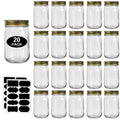 12oz Glass Mason Jars with Lids 20 Pack Z79500