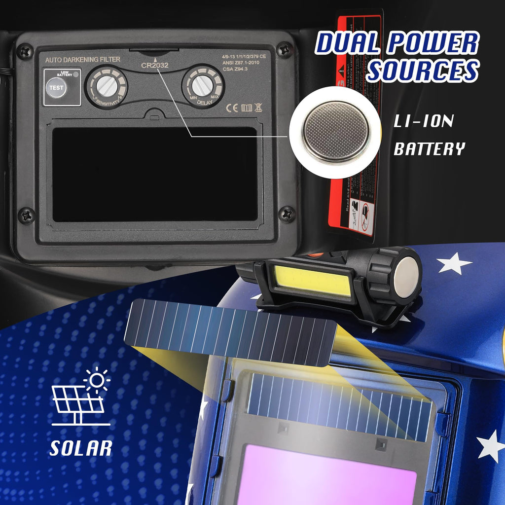 Auto Darkening Welding Helmet with LED Light W313