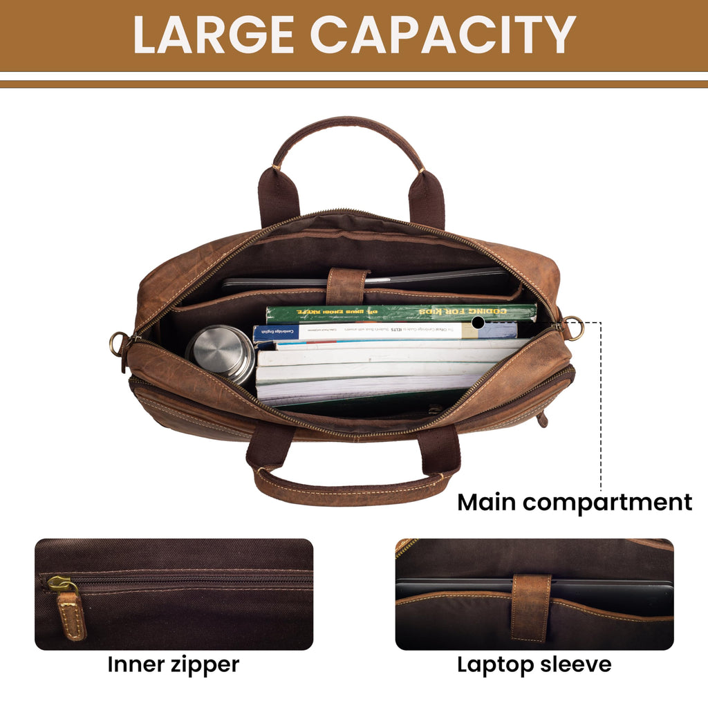Full Grain Leather Messenger Bag V484