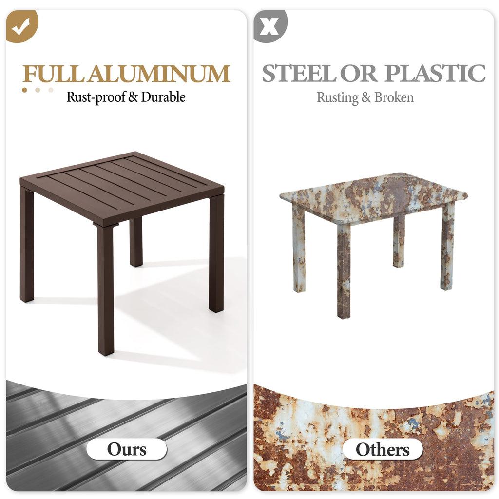 Aluminum Outdoor Side Table Set of 2 F4817