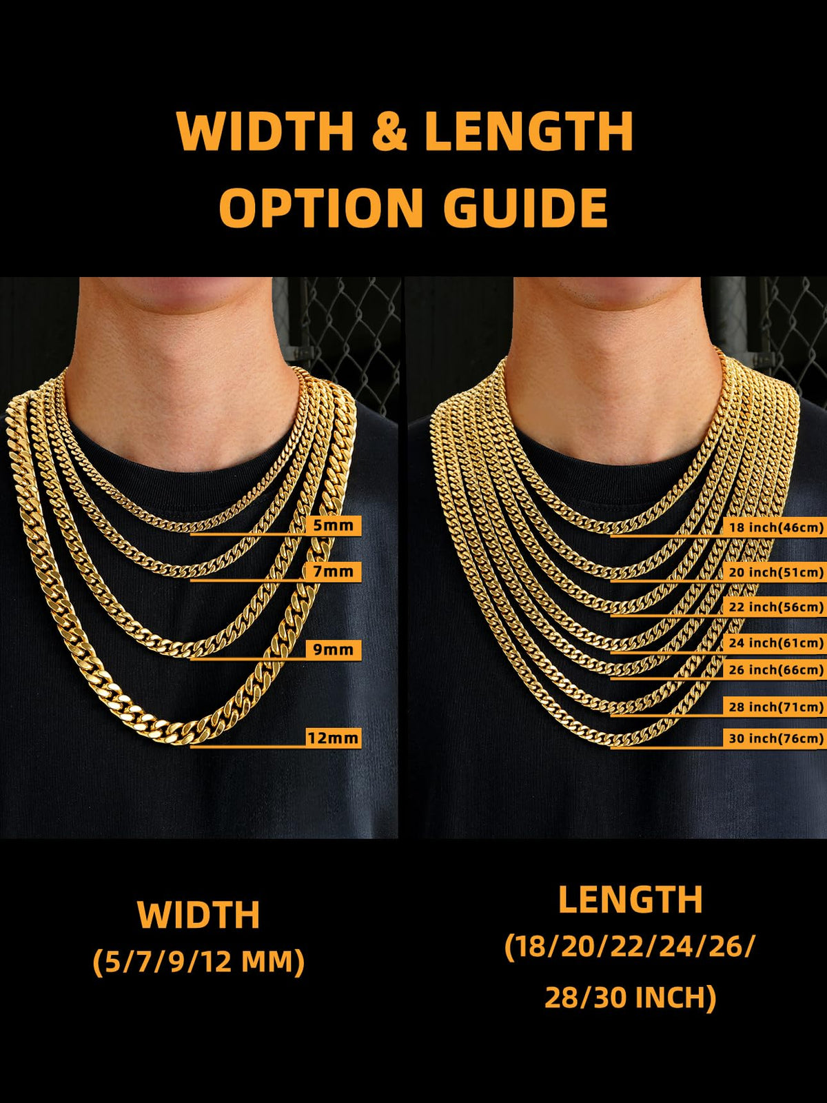 Stainless Steel Cuban Link Chain Necklace R514