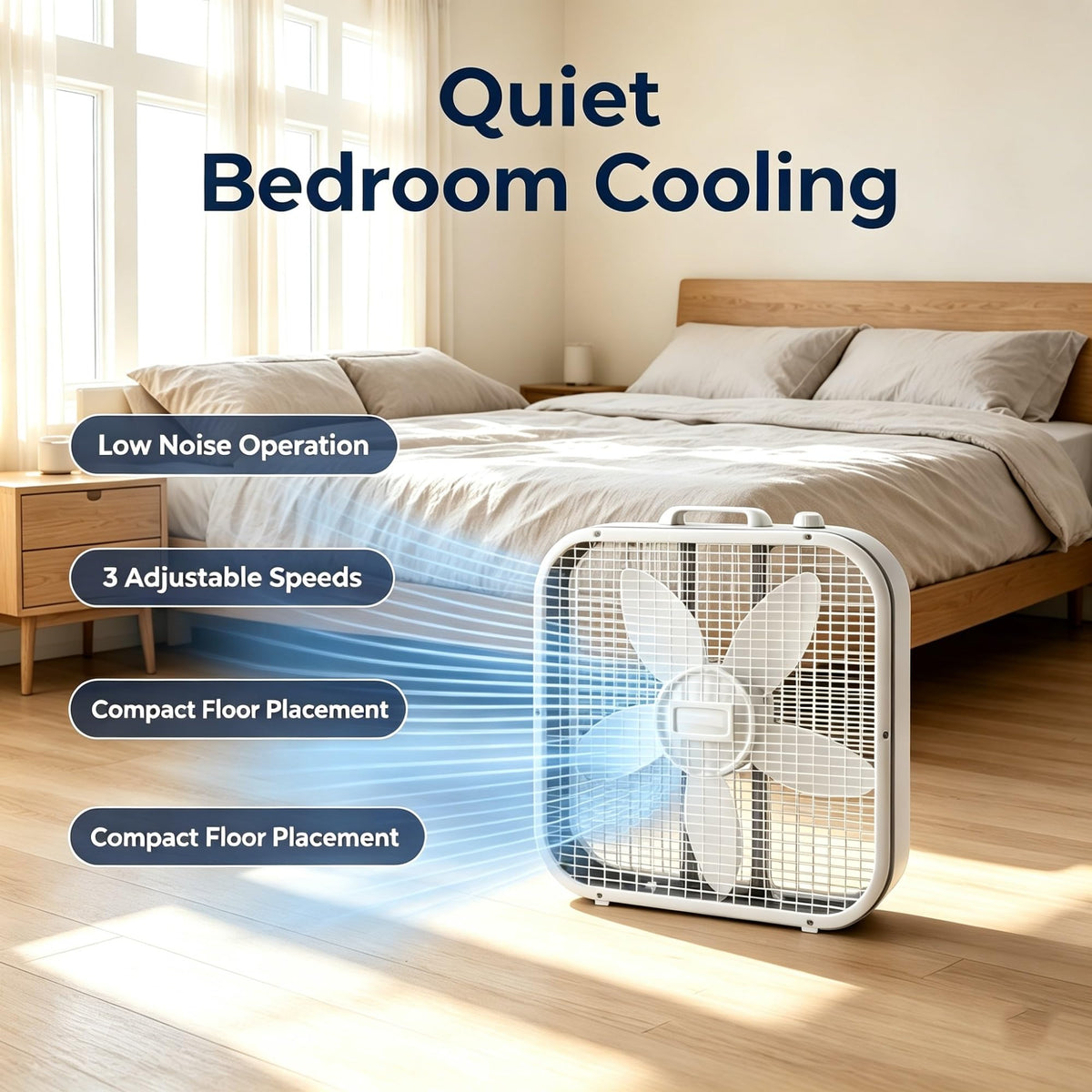 20 Inch 3 Speed Weather Resistant Box Fan C649630
